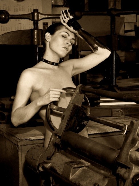 The woman is a machine